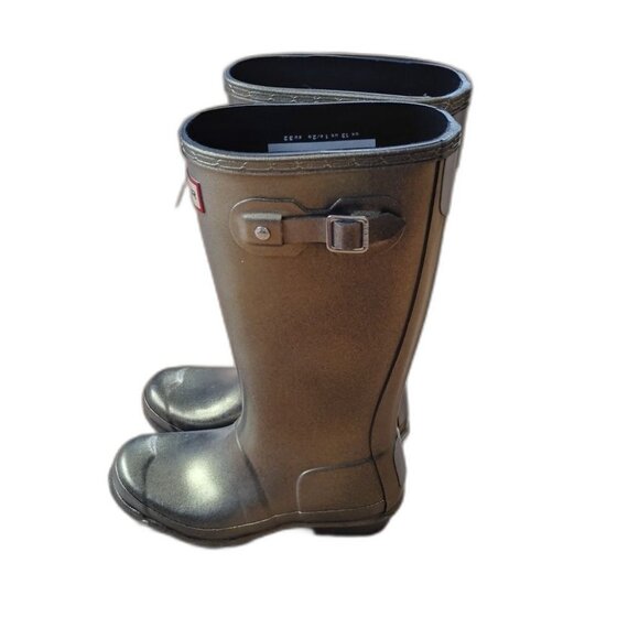 Hunter Kids Metallic Gold Original Tall Nebula Boots Size US 2 Girls - Picture 4 of 10